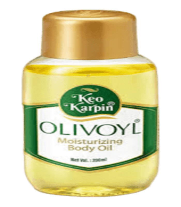 Keo Karpin Olive Oil 200ml bottle for hair and skin – non sticky, vitamin E enriched
